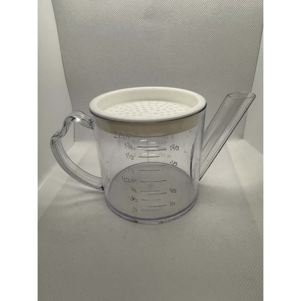 Ekcoβ Clear Plastic Gravy/Fat Separator Jug With White Strainer Lid 16 Oz
